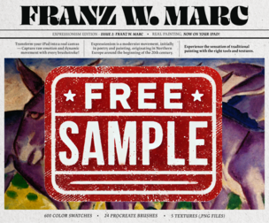 Free Sample | Franz Marc Kit (Procreate Brushes, Color Palettes & Canvas Textures)