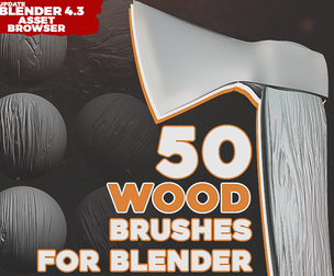 Blender Wood Sculpting Brushes vol.2. Asset Browser.