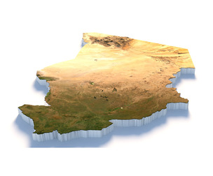 Chad Tchad Terrain Map