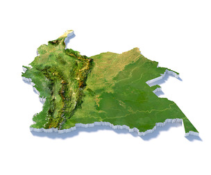 Colombia Terrain Map