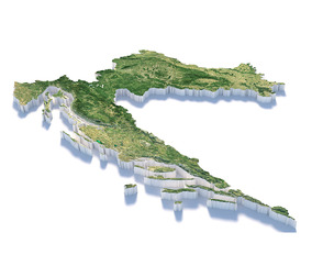Croatia Hrvatska Terrain Map