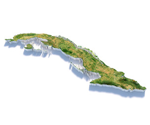 Cuba Terrain Map