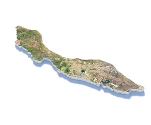 Curacao Korsou Terrain Map