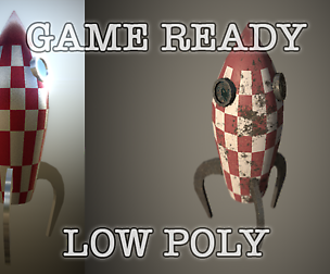 Toy Rocket Low Poly VR AR