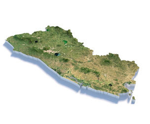 El Salvador Terrain Map