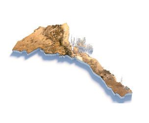 Eritrea Terrain Map