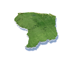 French Guiana Terrain Map