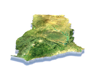 Ghana Terrain Map