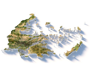 Greece Terrain Map