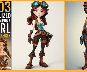 303 Stylized Steampunk Girl