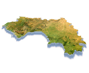 Guinea Terrain Map