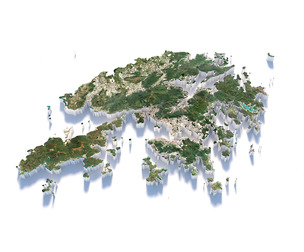Hong Kong terrain map