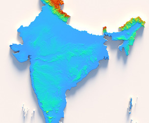 India Terrain Map