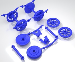 Railway wheels with springs