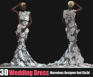 3D Wedding Women Outfit (CLO3D, MD PROJECTS+OBJ+FBX)