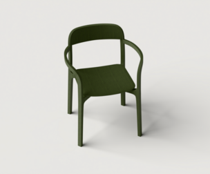 Contorna armchair high back wooden seat