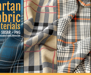 30 Tartan Fabric Materials Sbsar + SBS + PBR Textures
