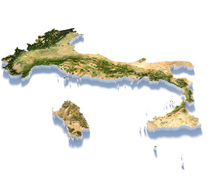 Italy terrain map