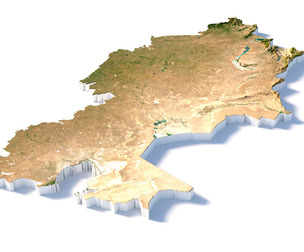 Kazakhstan terrain map