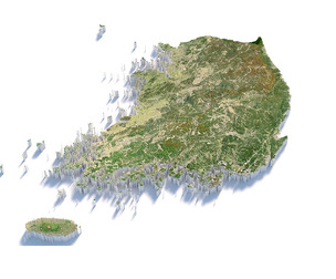 Korea ROK Terrain Map
