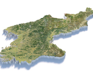Korea Terrain Map