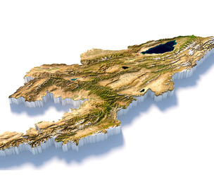 Kyrgyzstan Terrain Map