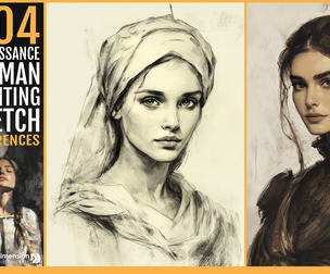 404 Renaissance Woman Painting & sketch