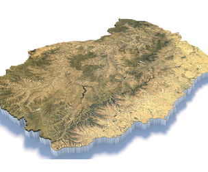 Lesotho Terrain Map