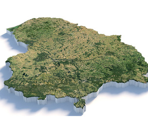 Lithuania Terrain Map