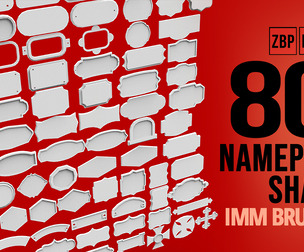 80 monument or sculpture sign, board, nameplate base mesh shapes imm Zbrush set, obj and fbx files.