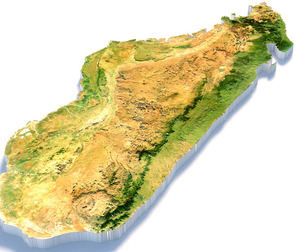 Madagascar Madagasikara Terrain Map