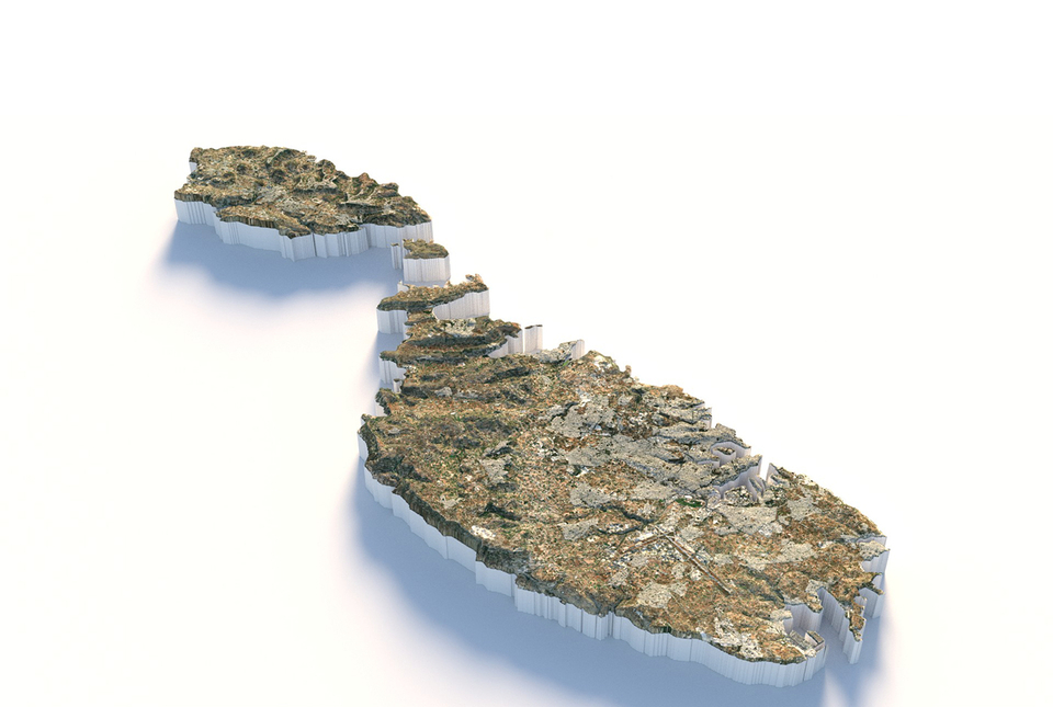 Malta Terrain Map