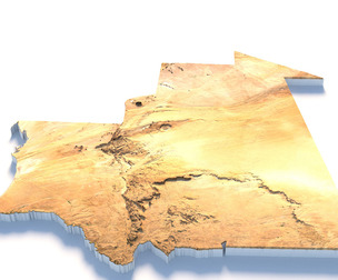 Mauritania Terrain Map