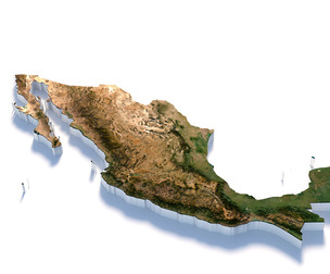 Mexico Terrain Map