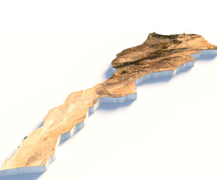 Morocco Terrain Map