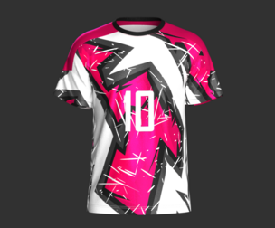 Soccer White with multi color Jersey Player-10  | Marvelous | Blender