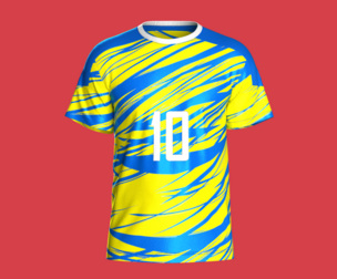 Soccer Yellow with Ske Blue Purple Jersey Player-10  | Marvelous | Blender