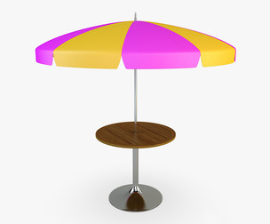 Patio Table With Umbrella v 3 3d Model