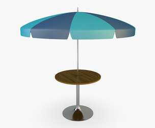 Patio Table With Umbrella v 4 3d Model