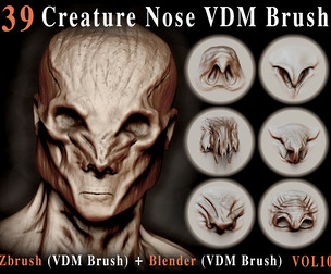 39 Creature Nose VDM Brush - For ZBrush & Blender – Vol10