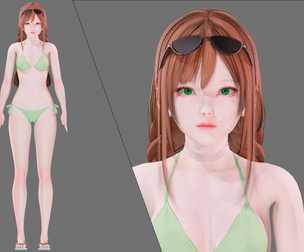 Bikini 0016 - UE5 - Unity - Blender - Animated - Realistic Female Character