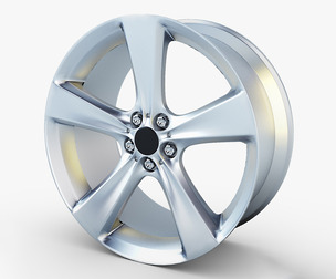 Style 128 Wheel Silver Mid Poly 3d Model