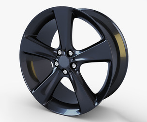 Style 128 Wheel Black Mid Poly 3d Model
