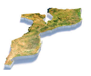Mozambique Terrain Map