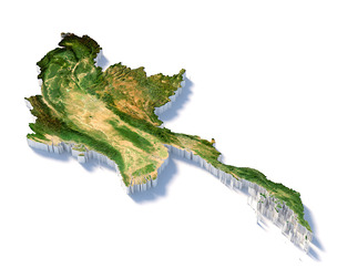 Myanmar Terrain Map