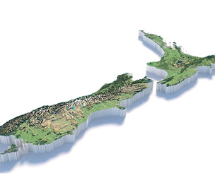 New Zealand Terrain Map