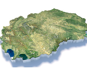 North Macedonia Terrain Map