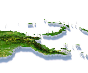 Papua New Guinea Terrain Map