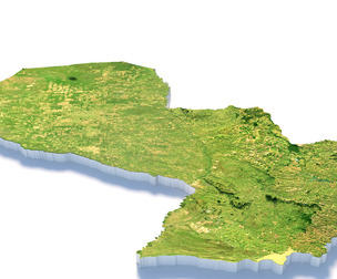 Paraguay Terrain Map