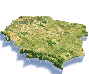 Poland Polska Terrain Map